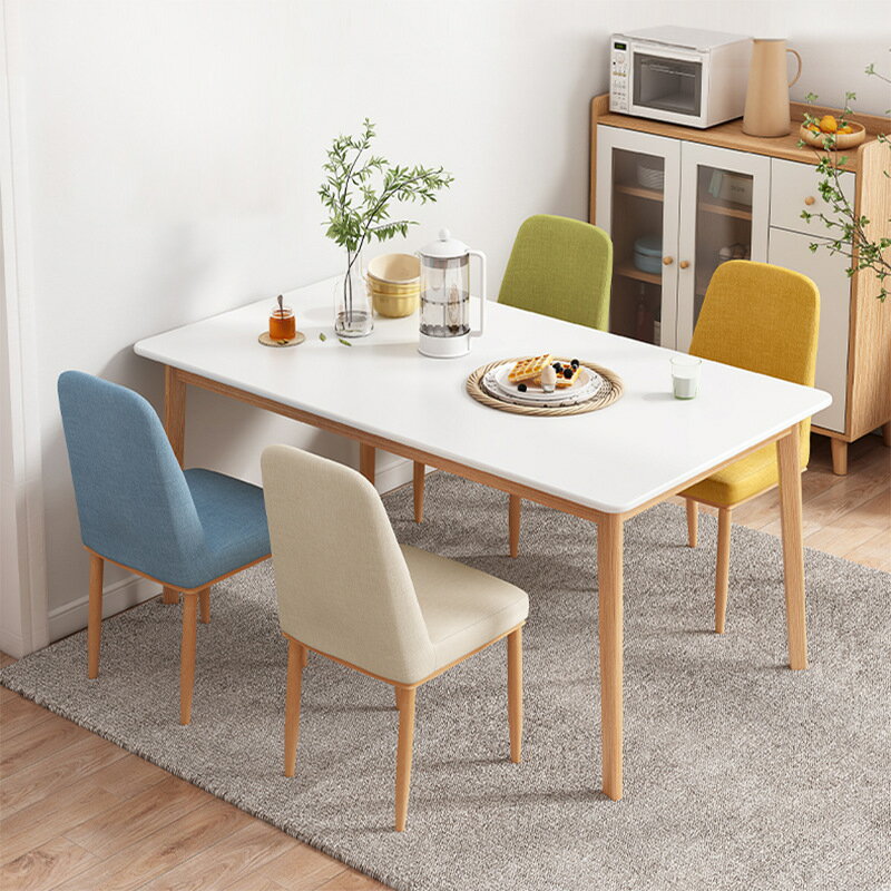 APP下單享點數9% 餐桌家用小戶型現代簡約餐廳餐桌椅組合簡易飯桌長方形吃飯桌子