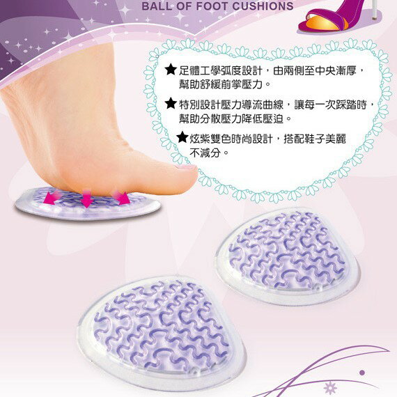 炫紫前掌減壓墊-1雙 【GelSmart吉斯邁】PU-BC171 2