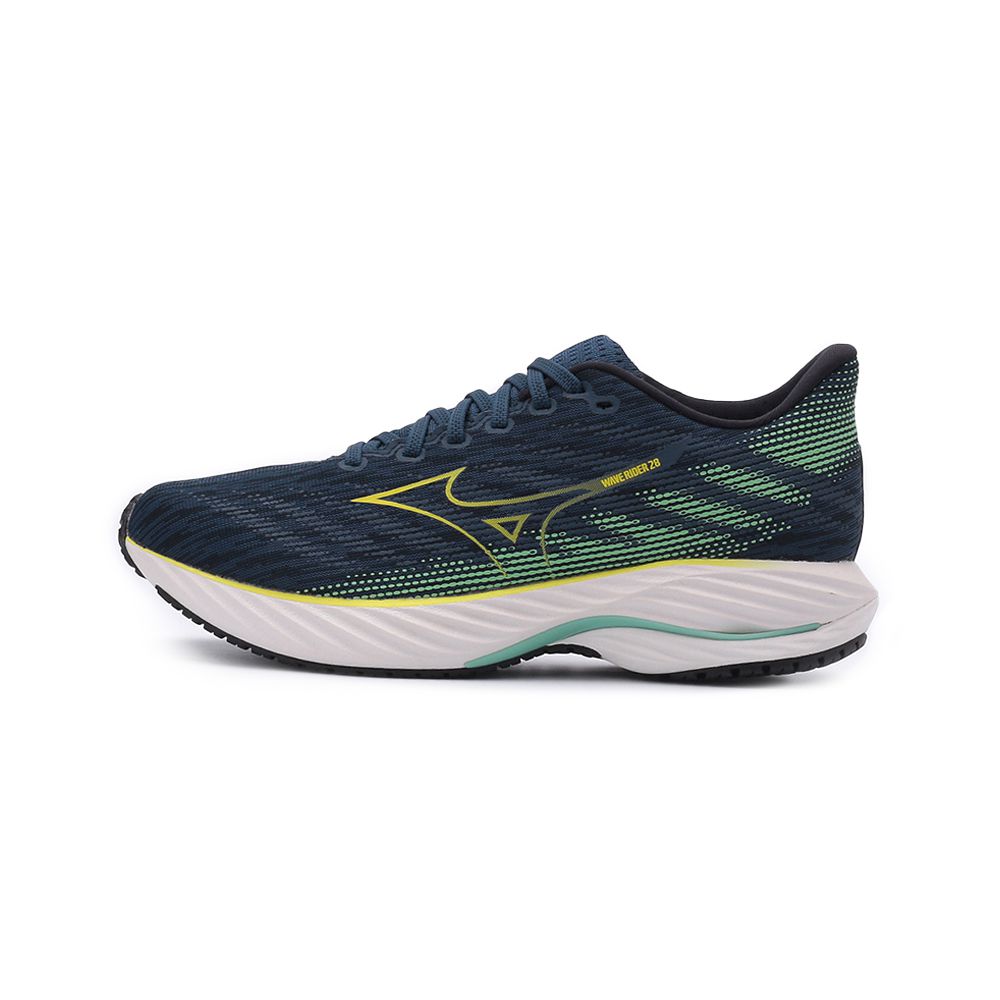 MIZUNO WAVE RIDER 28 慢跑鞋 藍黃綠 J1GC240308 男鞋