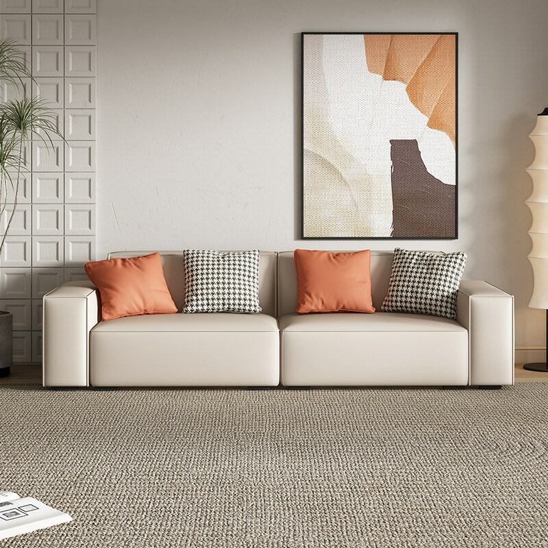 楓林宜居 豆腐方塊客廳布藝沙發大小戶型意式極簡科技布直排沙發設計師家具