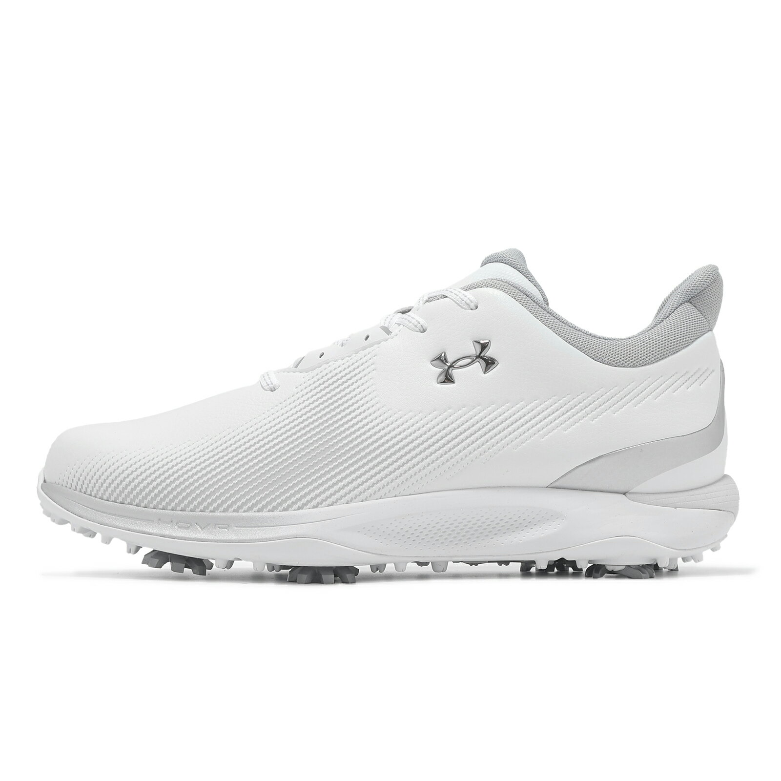 Under Armour UA 高爾夫球鞋 Drive Fade 男鞋 寬楦 白 灰 防水鞋面 緩衝 支撐 運動鞋 UA