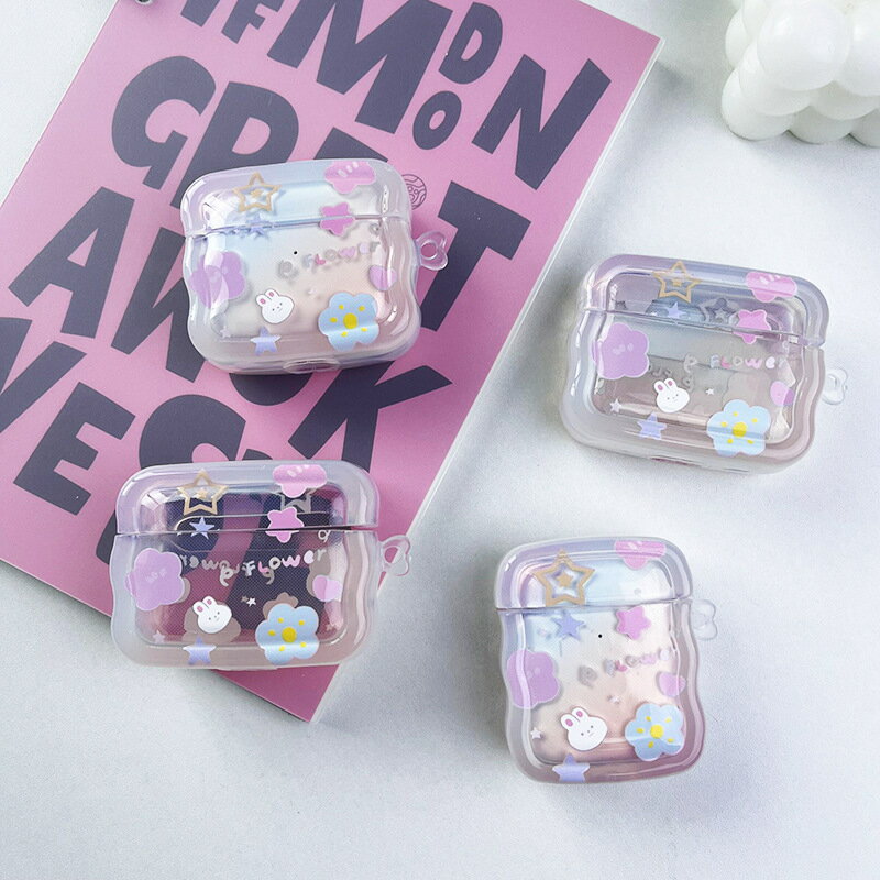 ins暈染星星適用airpods4保護殼airpodspro2代藍牙耳機套蘋果3代【Snowbelle優選】