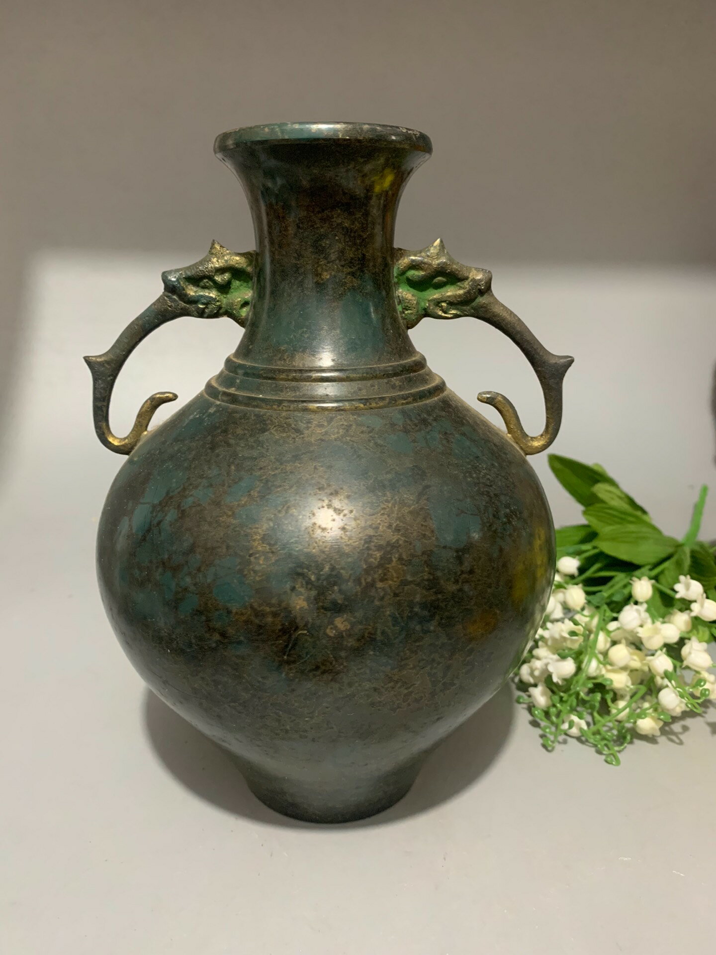 日本回流 銅器 銅花瓶 高崗銅器 花瓶1024