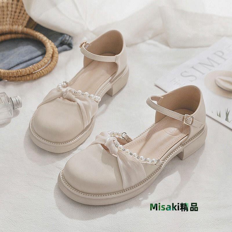 瑪麗珍鞋2024年夏季新款韓系平底配裙子的鞋包頭涼鞋女仙女風-Misaki精品