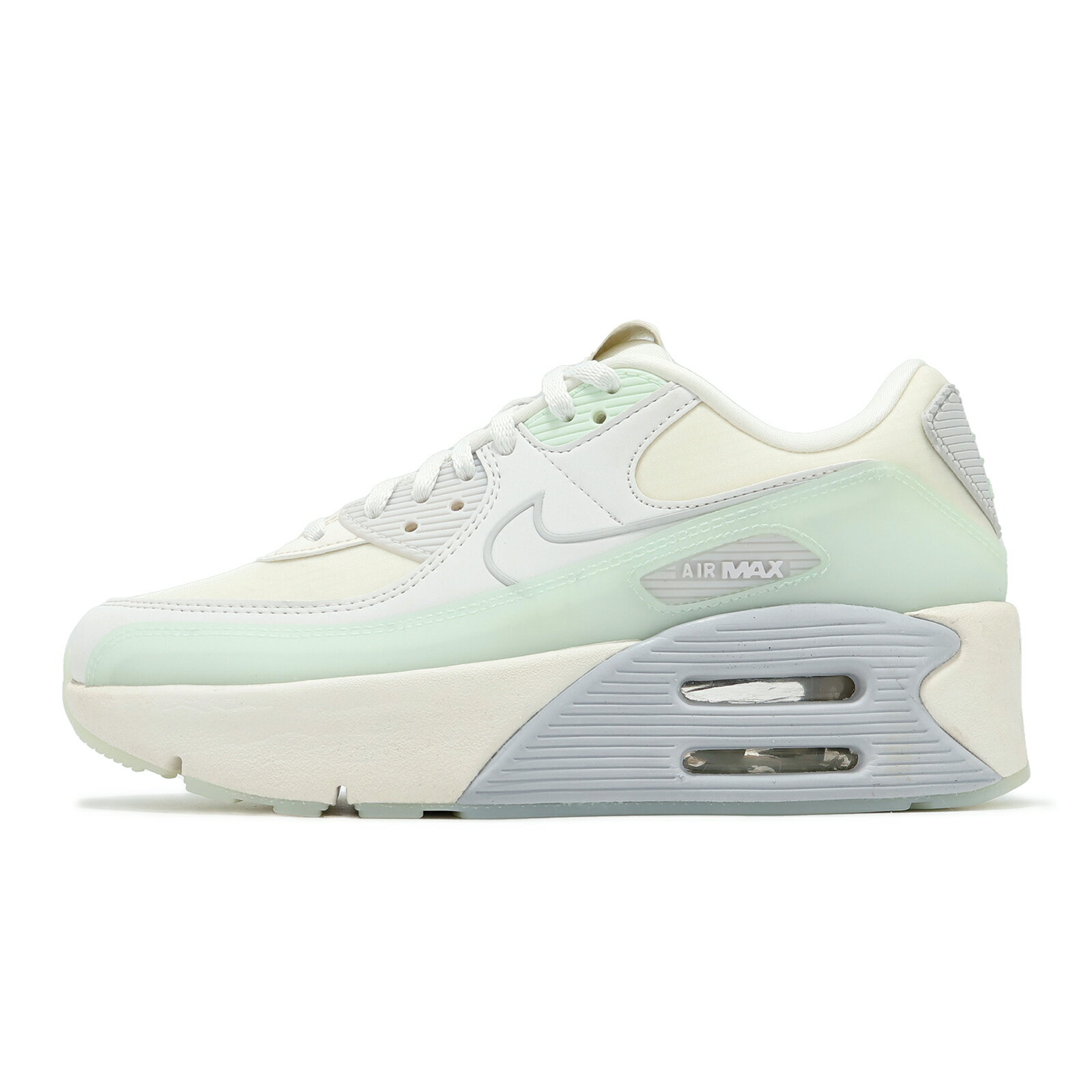 Nike 休閒鞋 Air Max 90 LV8 女鞋 白 綠 氣墊 厚底 增高 運動鞋