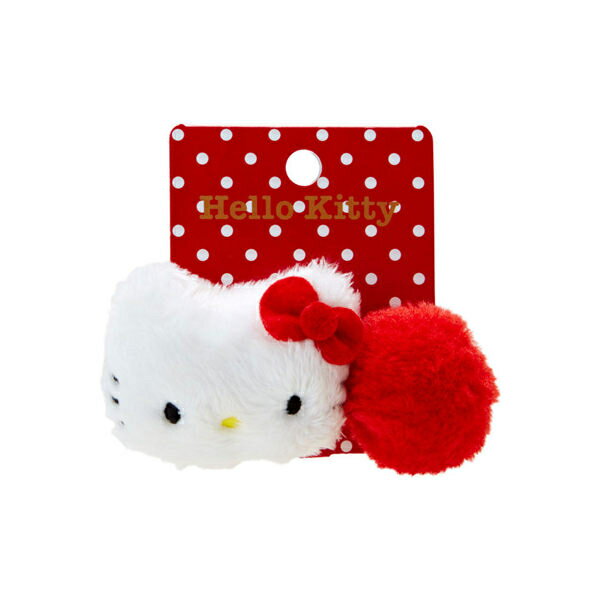 【震撼精品百貨】Hello Kitty 凱蒂貓 HELLO KITTY立體大頭絨毛造型髮束(絨球) 震撼日式精品百貨