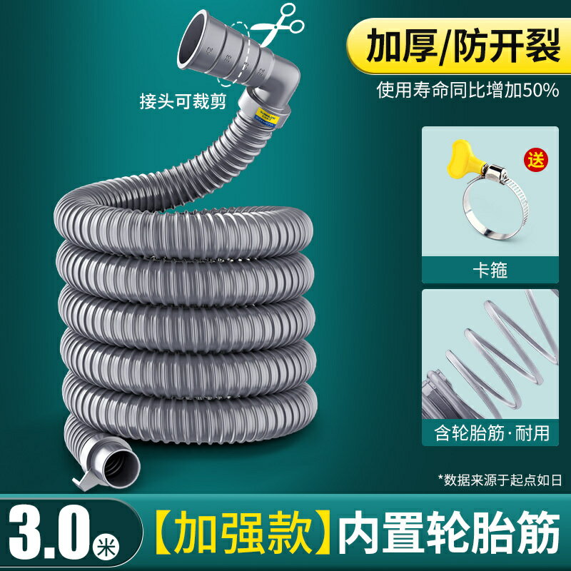 通用半自動波輪洗衣機排水管菜盆下水管延長管廚房出水軟管洗碗機/下水管/進水管/軟水管/排水管/出水管/水管