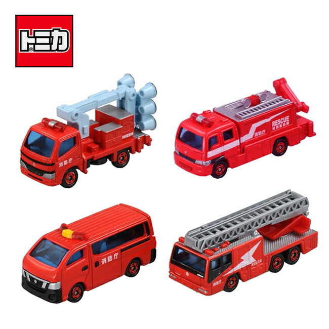 日本正版】TOMICA 消防車組2 玩具車消防車輛雲梯車多美小汽車- 856542