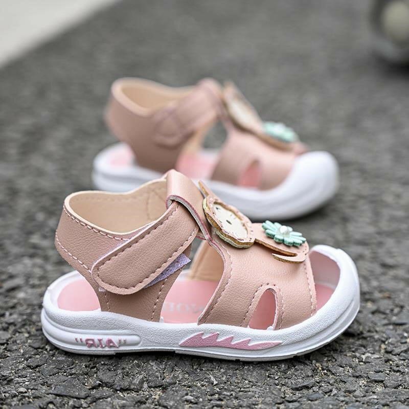 夏季新款寶寶涼鞋0-2-3歲女童鞋子軟底沙灘鞋可愛公主學步鞋