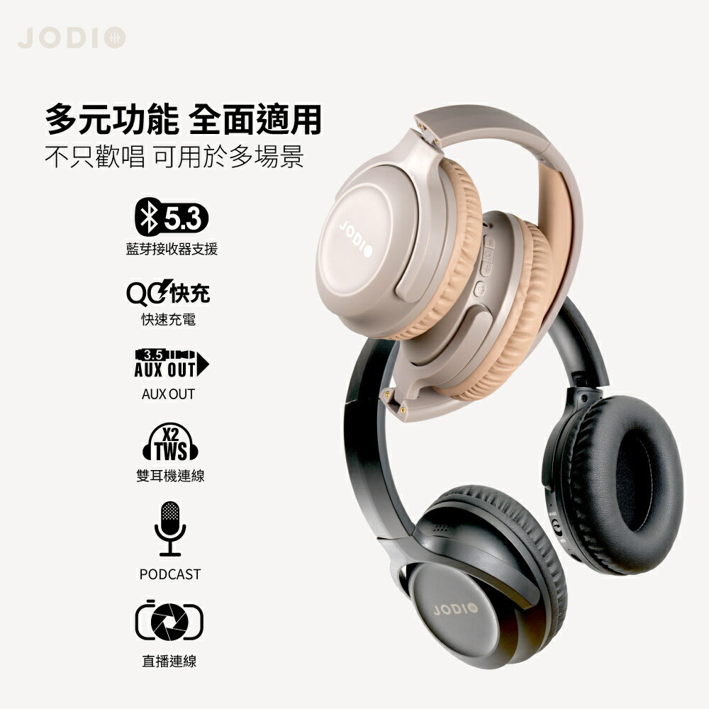 JODIO 藍芽KTV耳機麥克風組 Sing Go 行動耳罩式KTV K歌練歌神器 支援雙人模式 藍芽5.3 一機多用