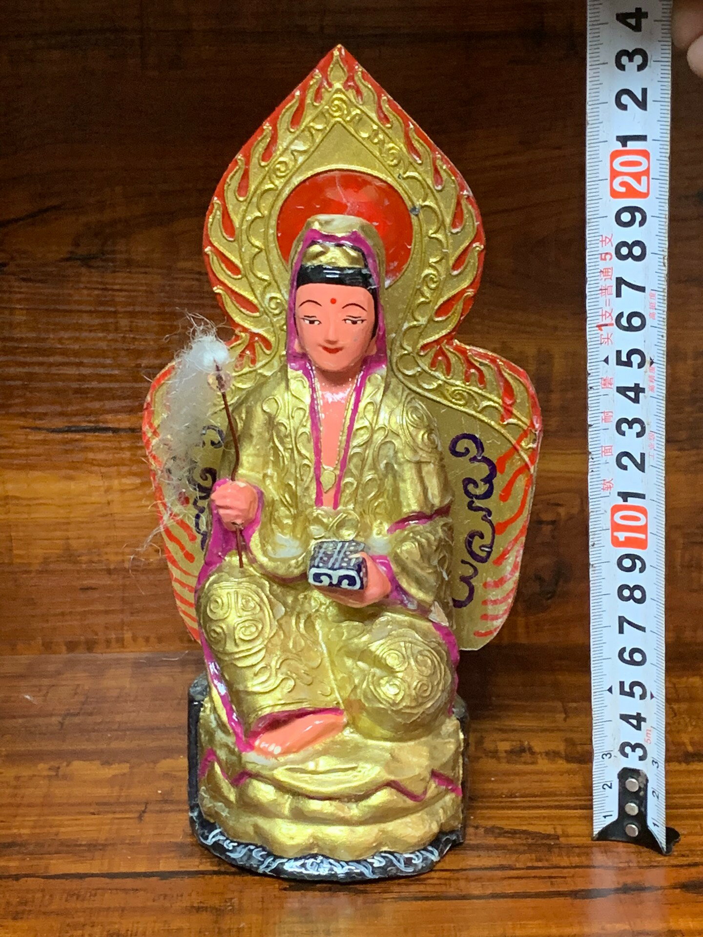 創匯是啊木雕觀音講經佛像！高18.5釐米！連後背高24釐米！