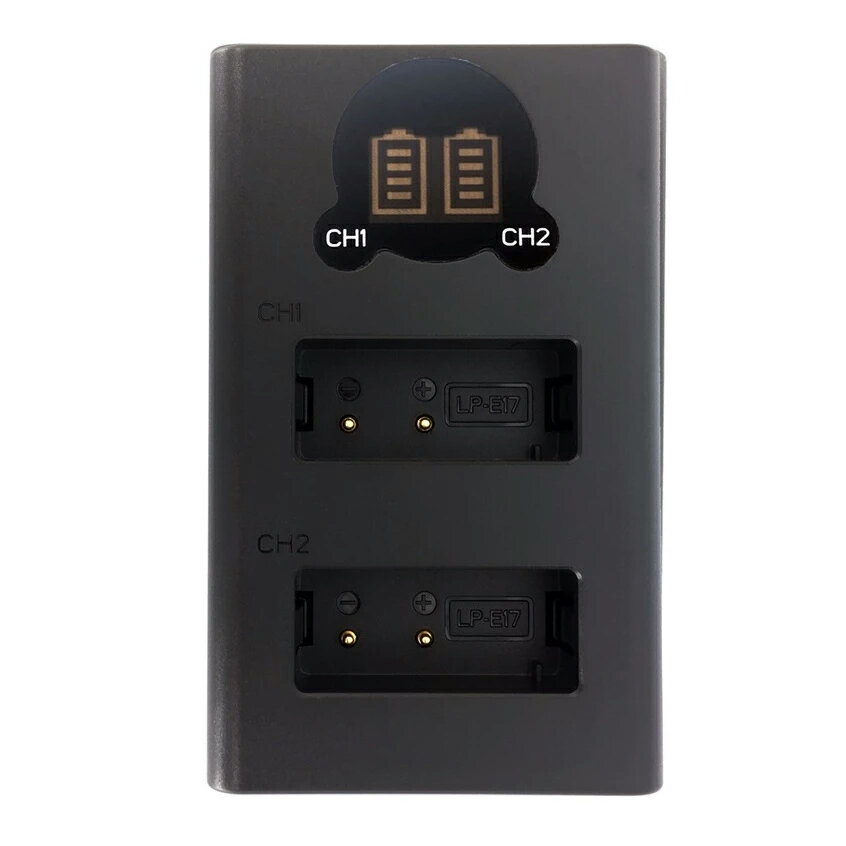 EC數位 ROWA 樂華 LCD 顯示雙槽充電器 FOR CANON LP-E17 雙充 Micro USB Type-C USB