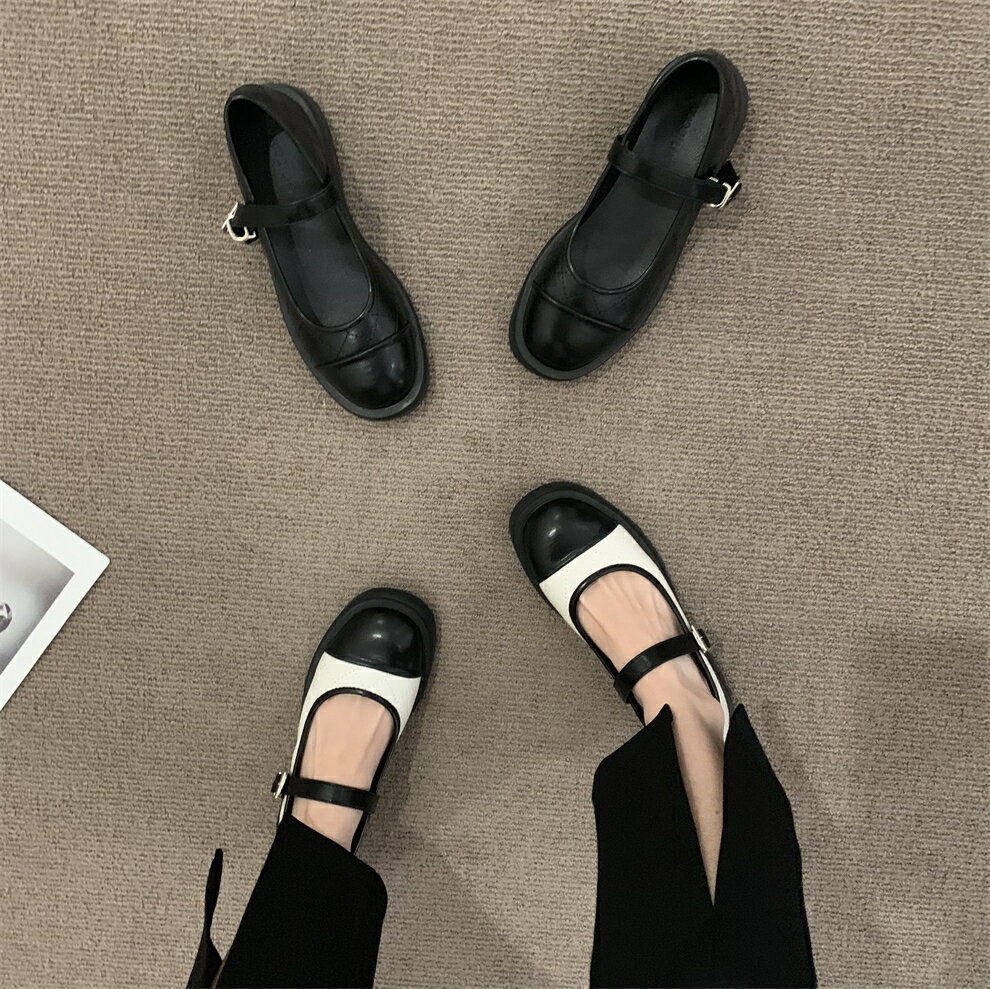 設計感小眾厚底鞋法式復古瑪麗珍鞋單鞋女鞋子樂福鞋春夏JK學院風