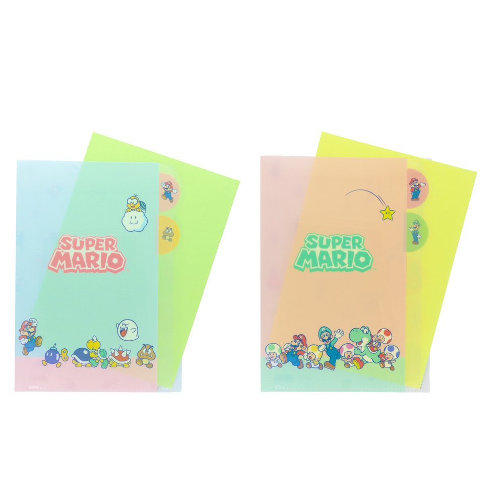 (網路限定販售) 超級瑪利歐 L型A4五夾層資料夾【九乘九購物網】