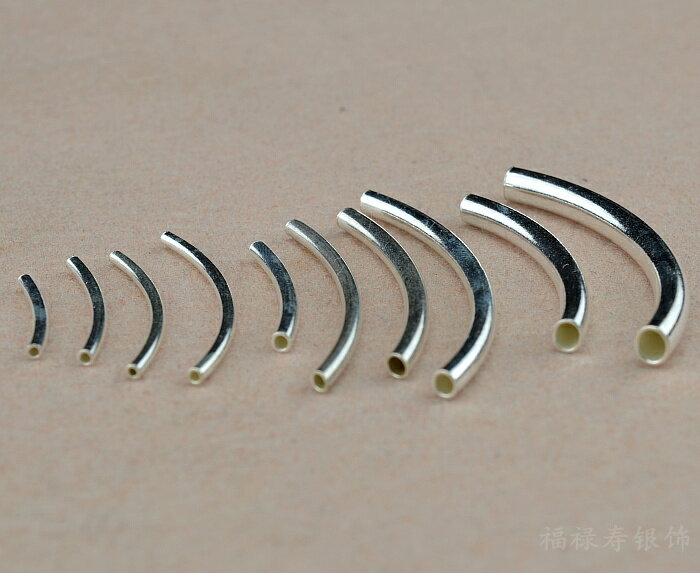 S925純銀管子配件 光面彎管 手工DIY飾品串珠材料手鏈腳鏈配飾