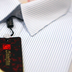 【CHINJUN/65系列】機能舒適襯衫-長袖、白底藍條紋、5002-3