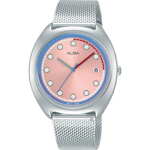 ALBA 雅柏錶 典雅氣質米蘭帶腕錶 VJ32-X304P(AG8K45X1)-37mm-粉面米藍帶【刷卡回饋 分期0利率】【APP下單22%點數回饋】