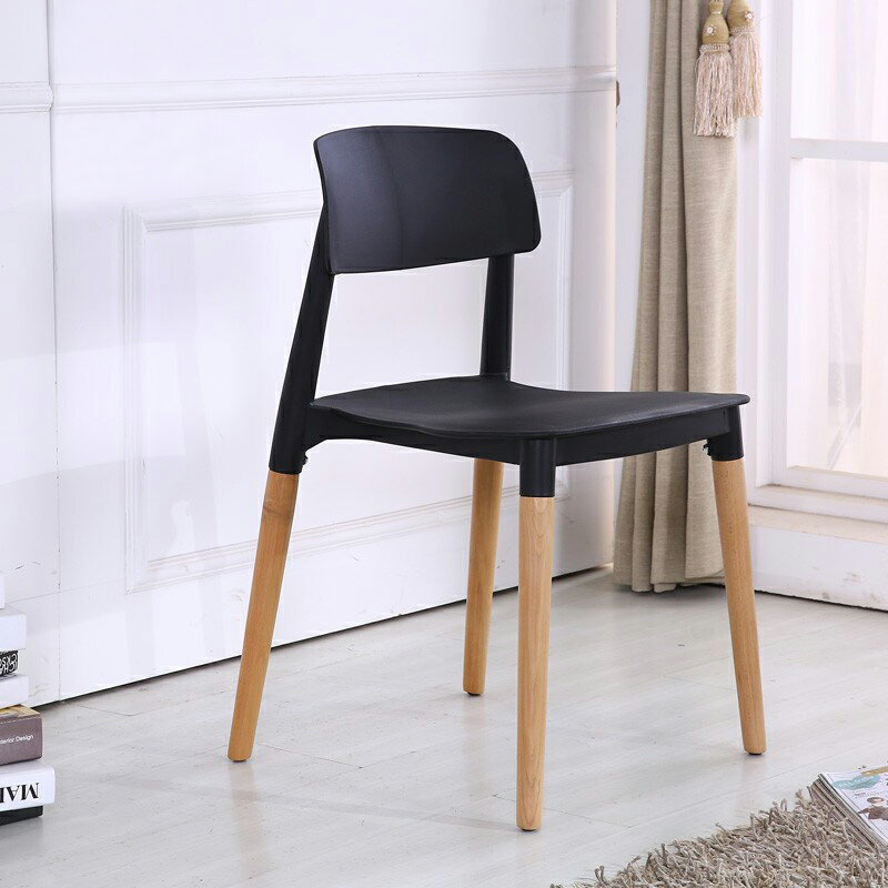 《凱莉》 黑色 北歐 設計師款 餐椅 休閒椅 實木椅 電腦椅 商業空間 【新生活家具】