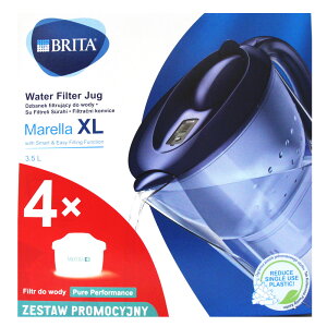 BRITA Marella XL 3.5L 藍色 濾水壺+濾心4個【彩色膠帶】平行輸入原裝進口