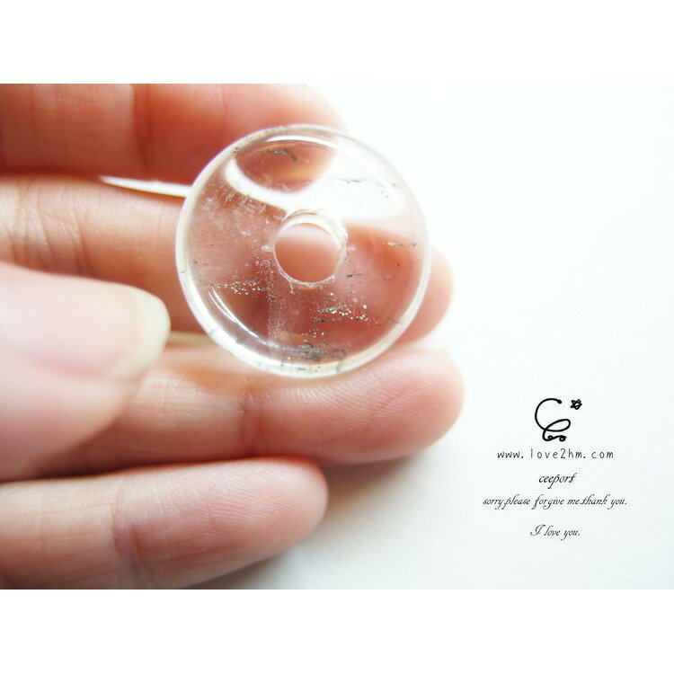 平安扣-幽靈意象8/白幽靈/晶石鍊墜/ [晶晶工坊-love2hm]