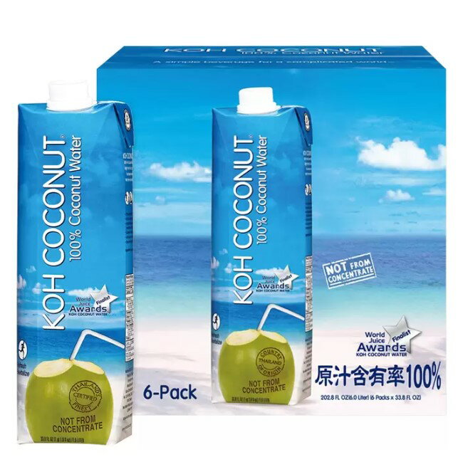 Koh 純椰子汁 1公升 X 6入