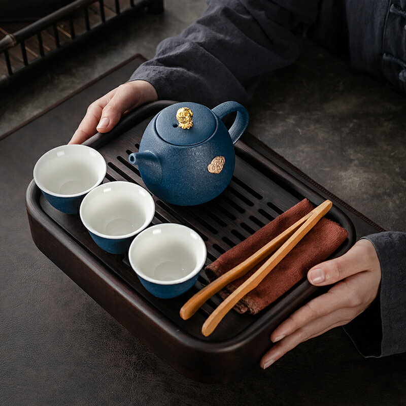 宿舍茶具套裝茶盤家用小型托盤輕奢現代儲水式茶海茶杯瀝水茶臺