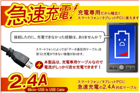 {光華成功NO.1}【日本owltech-kuboq】micro USB cable 編織強化線 1.5m 充電專用   喔!看呢來 5