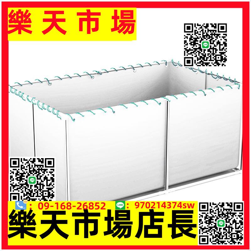（高品質）白色帆布魚池塑膠養殖水箱蓄水池加厚刀刮布養魚池水袋帶支架定a.