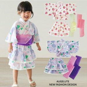 Augelute Baby童衣 女童日式雙色腰帶浴衣套裝 女寶寶蛋糕裙套裝 23008