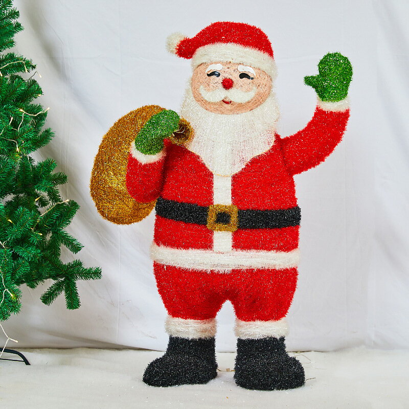 【免運直出】聖誕節老人 店櫥窗展示發光雪人 聖誕樹熊 場景布置 裝飾品