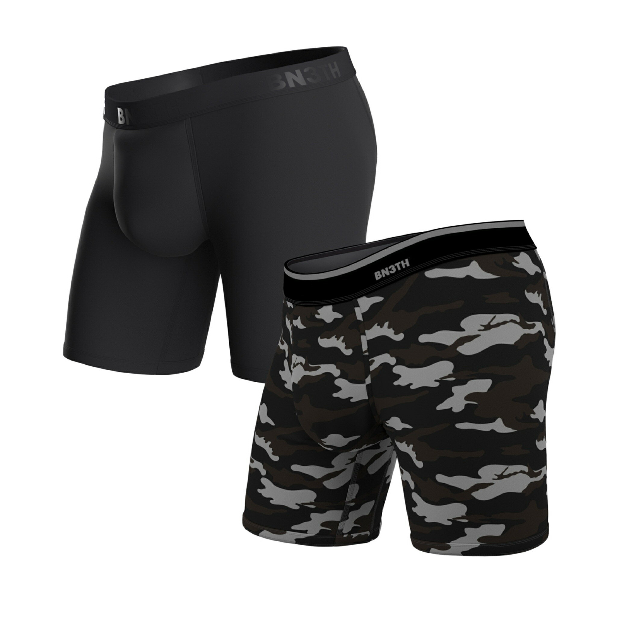 BN3TH 加拿大專櫃品牌 天絲 3D立體囊袋內褲 二件組 M1190171129 經典長版 瞬黑x黑磨迷彩