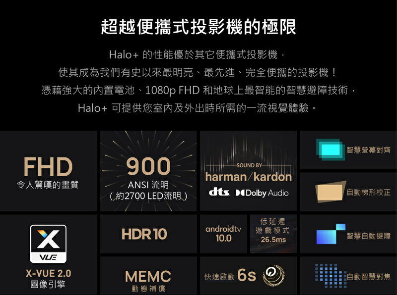 KB XGIMI Halo+ Android TV z v S 1080P 䴩 4K ۰ʮե qf 7