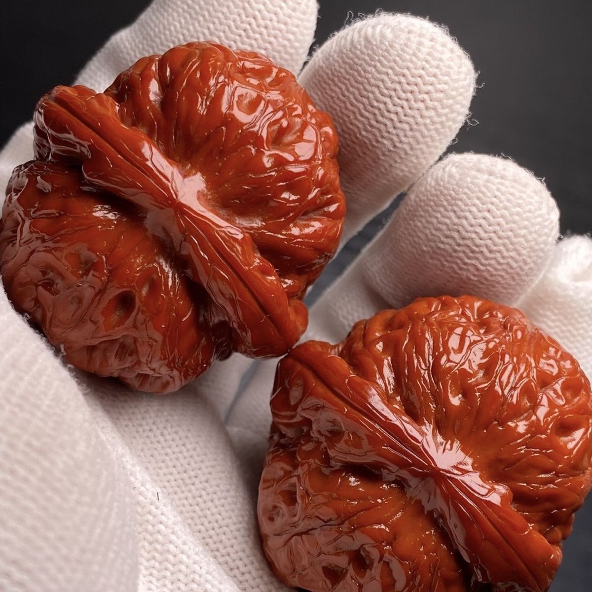 文玩核桃平谷元寶機刷拋光包漿畢業大元寶核桃獅子頭天然核桃成品h711