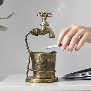 复古创意烟灰缸摆件铁艺做旧家用客厅茶几办公室欧式个性潮流烟缸