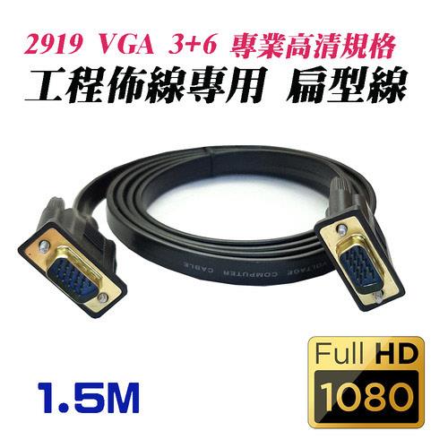 i-wiz 2919 VGA 3+6 扁型 1080P 高階工程螢幕線 1.5M