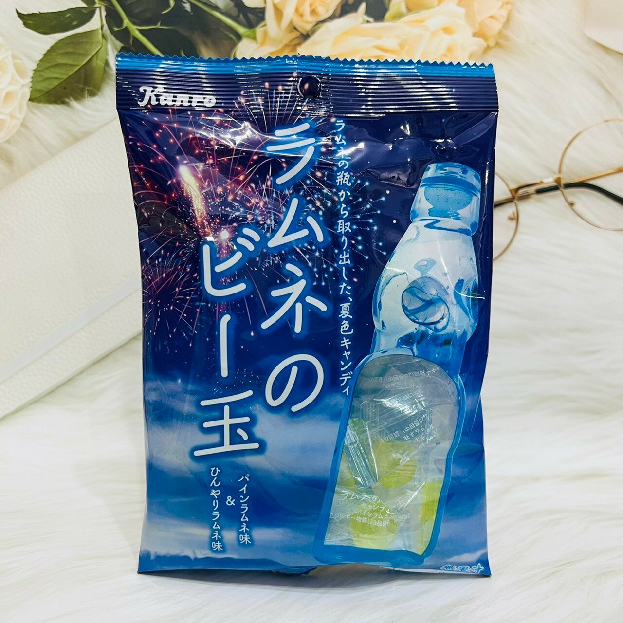 日本 Kanro 甘樂 彈珠汽水造型糖 彈珠汽水風味 65g｜全店$199免運