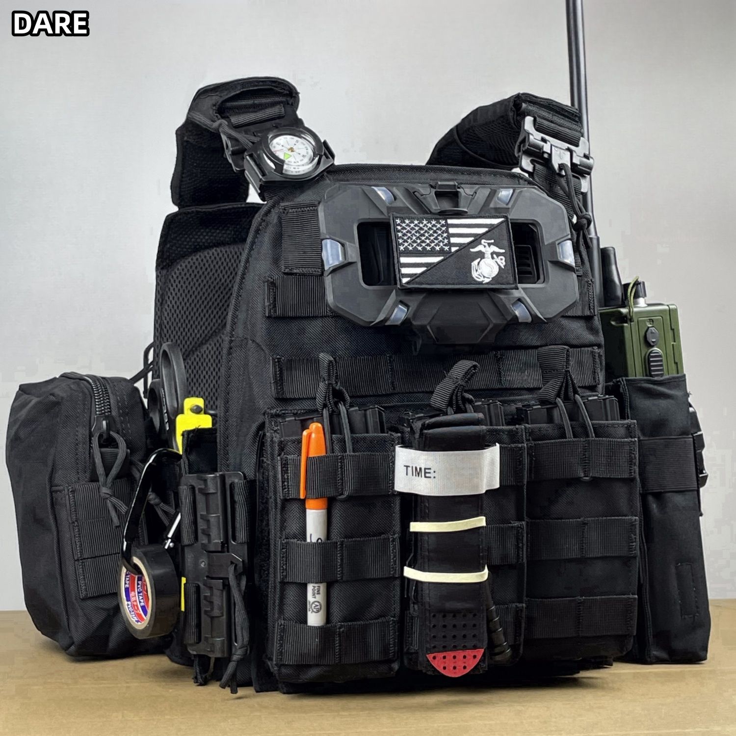 爆殺同行！免運 戰術背包 防彈衣 護具 戰術背心 全套黑色戰術背心cos特種兵裝備防彈衣6094快拆馬甲下場造型護具 八折下殺 特價出，可開發票