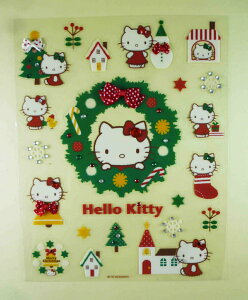 【震撼精品百貨】Hello Kitty 凱蒂貓 KITTY貼紙-耶誕花圈(s) 震撼日式精品百貨