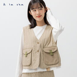 a la sha 微澎粗條口袋外搭背心 a la sha 微澎粗條口袋外搭背心