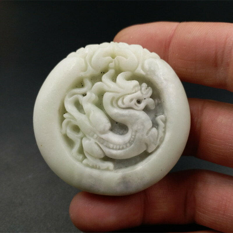 新款天然玉石a貨陜西藍田玉生肖龍吊墜神功立體龍吊墜玉墜