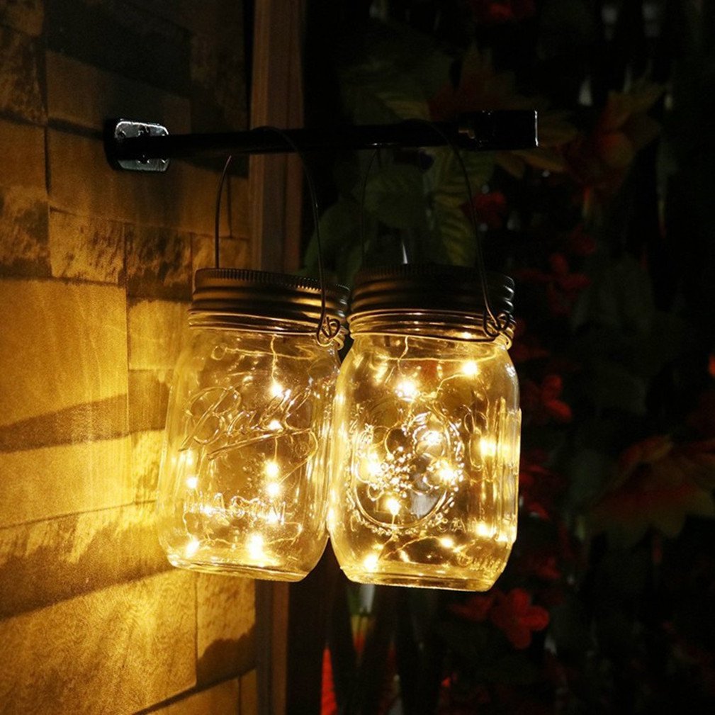 梅森燈太陽能燈ins夜燈家用LED光控戶外裝飾宿舍壁燈庭院燈