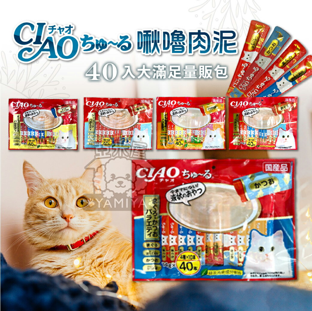 【點數回饋】CIAO啾嚕貓用肉泥桶(20入&40入) 日本製 貓咪肉泥 貓肉泥 貓零食《亞米屋Yamiya》