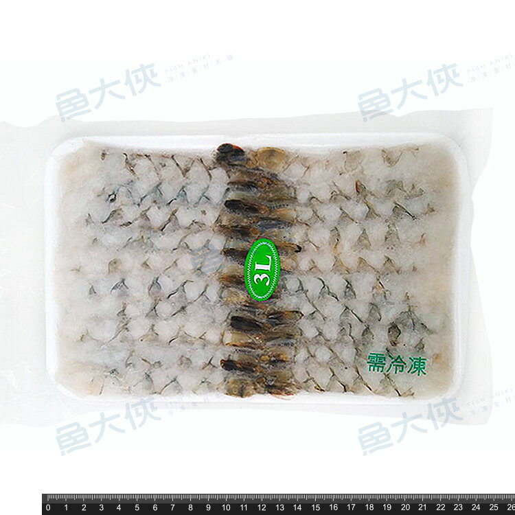 拉長草蝦3L規格(20尾/盤)#拉長_生-1B4B【魚大俠】SP074