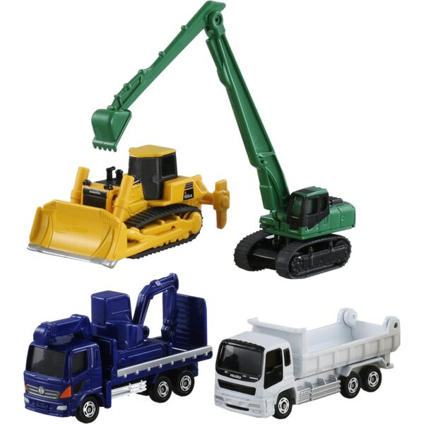 大賀屋 日貨 TOMICA 建設車輛組 推土機 重機搬送車 怪手 玩具車 模型 多美小汽車 正版 L00011955