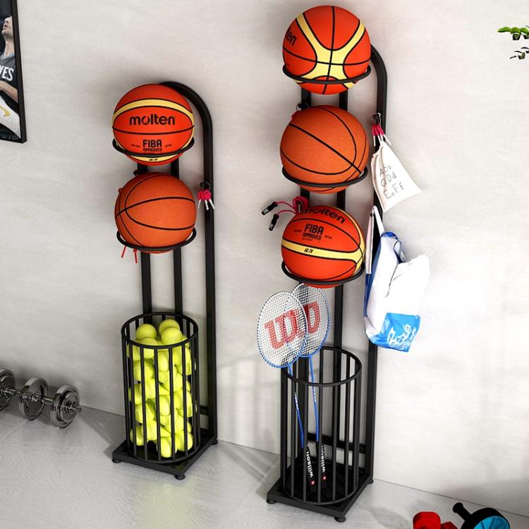 籃球收納架 籃球收納架家用室內運動神器置物架足排球類存放框架羽毛球拍擺放 米家家居