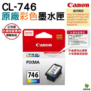 【浩昇科技】CANON CL-746 彩色 PG-745 黑色 原廠墨水匣
