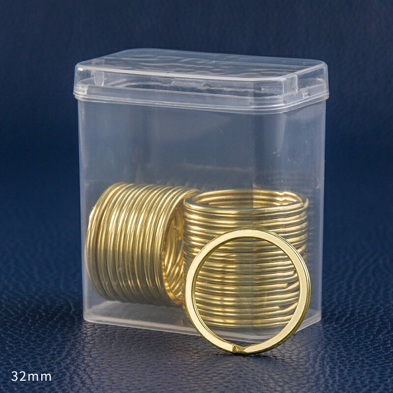 20個盒裝 多規格黃銅圈環 鑰匙扣掛飾DIY材料鎖匙鏈掛件配件