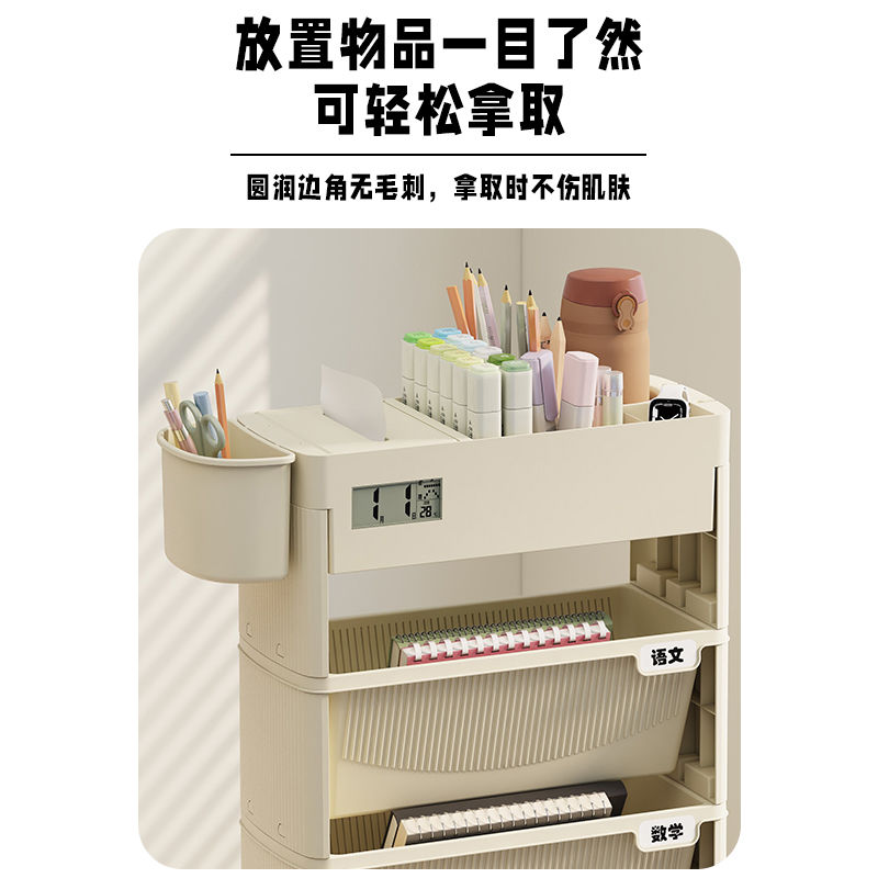 免運 工廠現貨 辦公室收納 桌下收納架 置物架 書櫃 移動書架小推車置物架落地收納桌旁書本書桌帶輪學生桌邊教室多層特惠/開立發票 全館八折 售後保障 特價出 zz1218 7