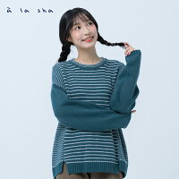 a la sha 條紋拼接針織上衣 a la sha 條紋拼接針織上衣