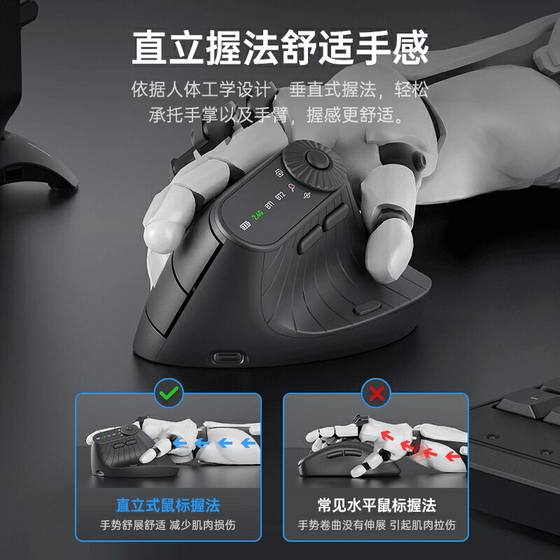 魔聲M2pro人體工學垂直滑鼠充電2.長續航電腦辦公家用